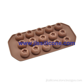 15 Cavity Round Shaped Silicone Imperial Chocolate Molds 